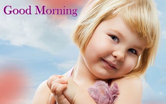 Cute Little Girl Wishing Good Morning-WG109