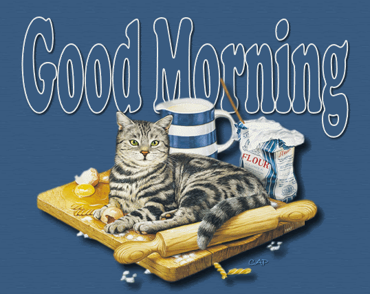 Good Morning-Animated Cat-wm1134