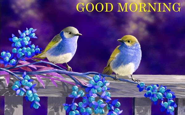 Good Morning With Blue Birds-WG142