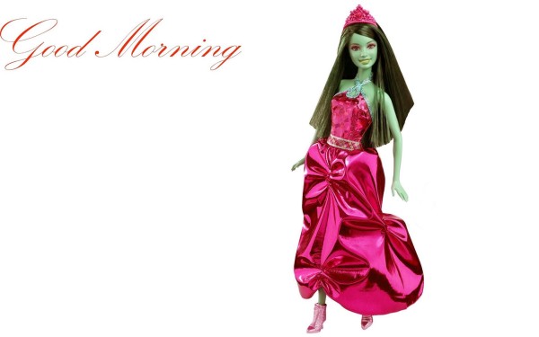 Good Morning With Cute Barbie Doll-wm124