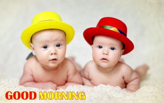 Good Morning With Two Cute Babies-WG135