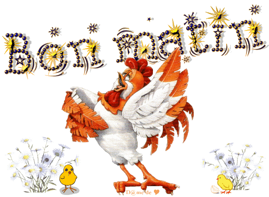 Bon Matin- Animated Hen Image-wm22023