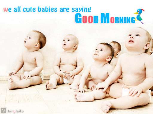 Cute Babies Are Saying Good Morning