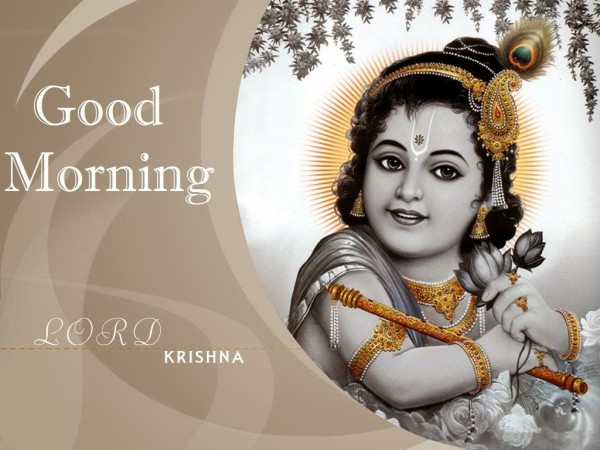 Good Morning Wish With Lord Krishna Ji-wm0318