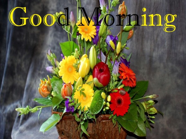 Good Morning With Bouquet of Flowers-wg3606