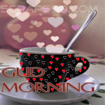 Glittering Heart On Cup  -   Good Morning-wg034036