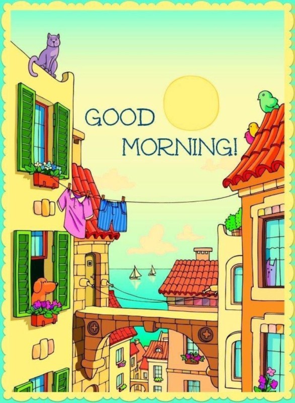Cat Cartoon - Good Morning-wg034090