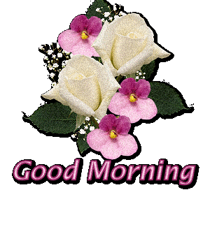 Glittering Flowers Image - Good Morning-wg0180114