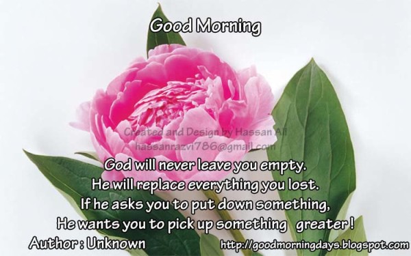 God Will Never Leave You - Good Morning-wg140247