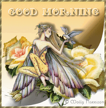 Lovely Angel Wishing Good Morning-wg0180912