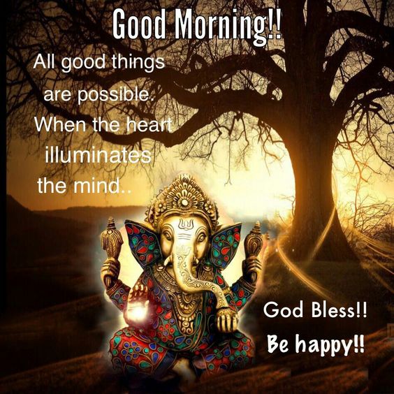 Ganpati Good Morning God Bless Image