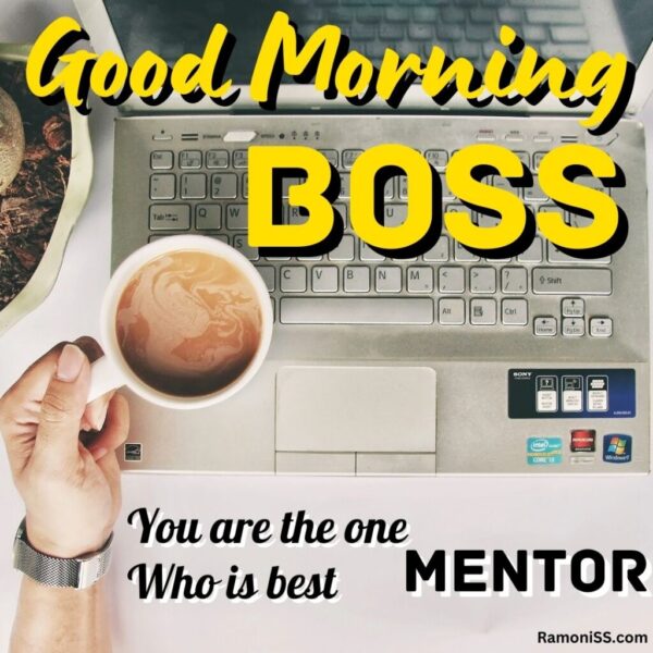 Good Morning Boss Coffee Laptop Image