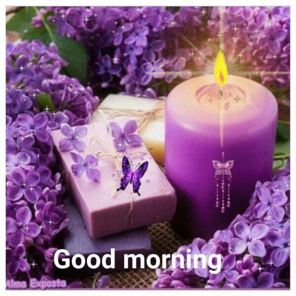 Wonderful Good Morning Candle Image